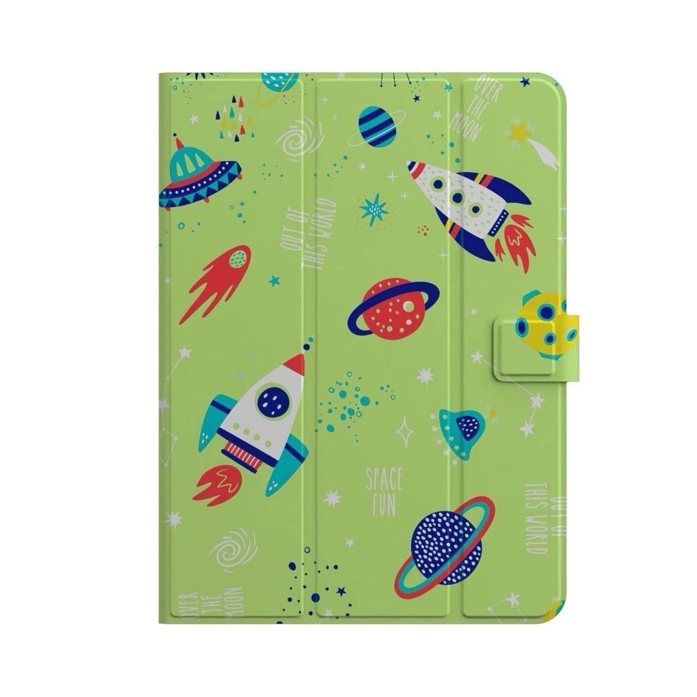 Kids Tablet Case Universal Space Design Green Shockproof Cover Stand